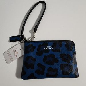 Brand new Coach Leopard wristlet NWT